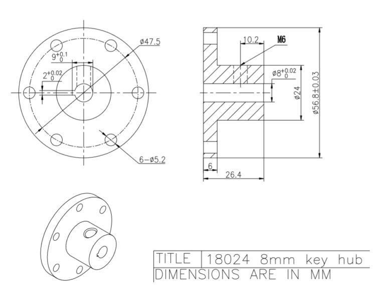 8mm Universal Aluminum High Quality Key Hub - 18024 - Image 2