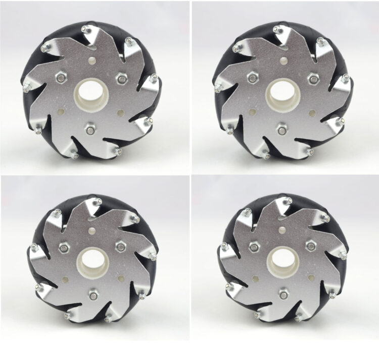 A SET of 4 inches 100mm Mecanum Wheels with 4 Pieces and Bearing Rollers - 14094